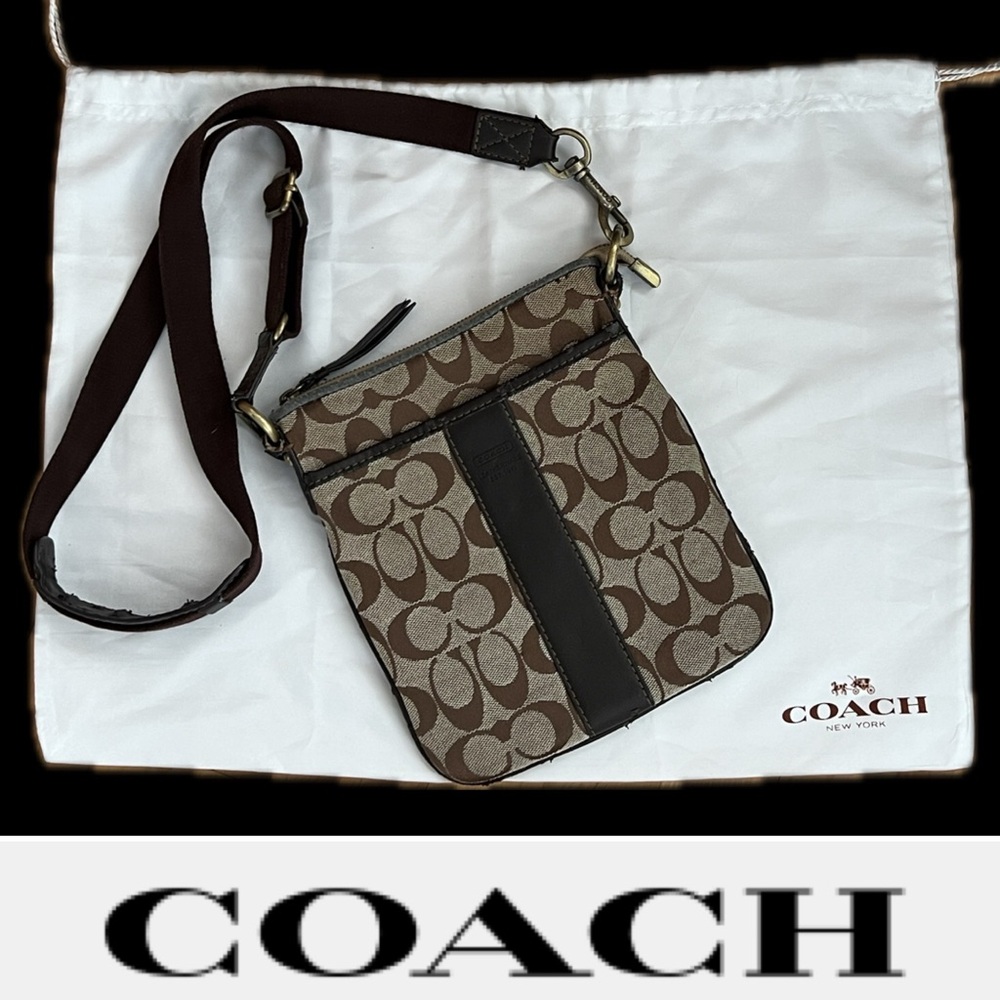 VTG Coach Signature C Swingpack Crossbody Bag Brown H0693-10439 + Dust Bag